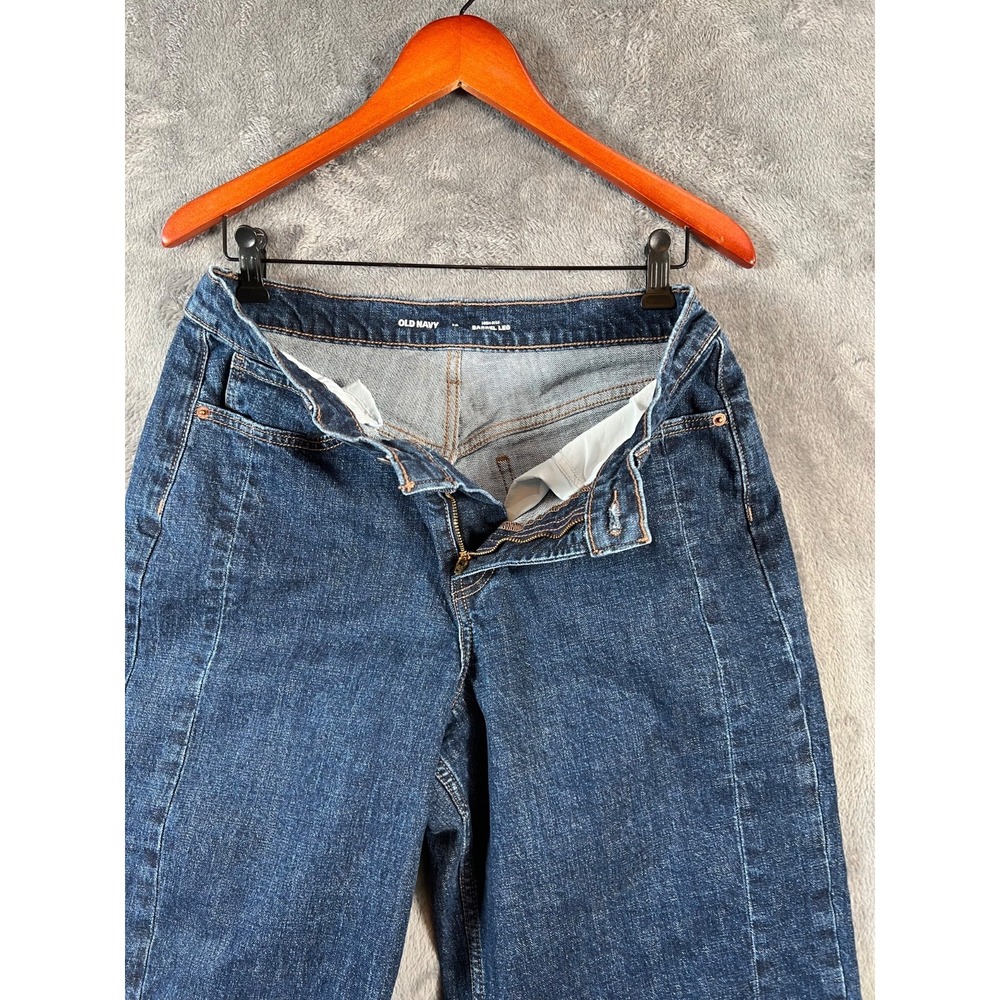 Old Navy High Rise Barrel Leg Jeans Womens 10 30x26 Blue Denim Wide leg - Picture 7 of 11